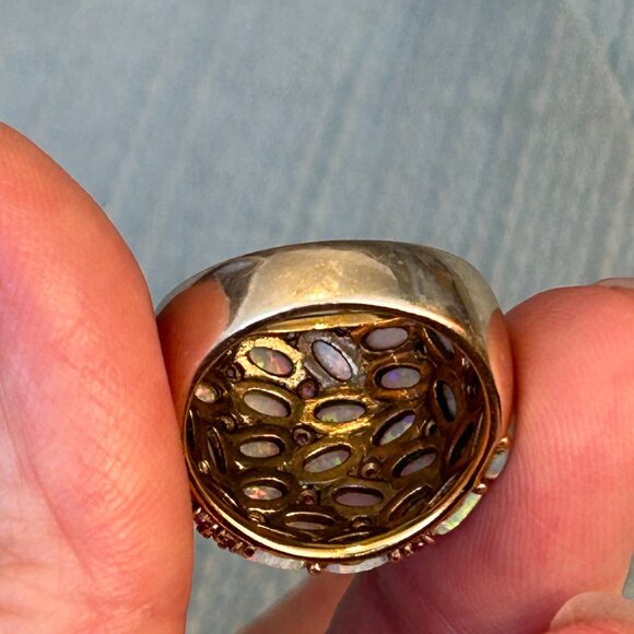 Lab Created Opal Cluster Ring - Picture 7 of 9